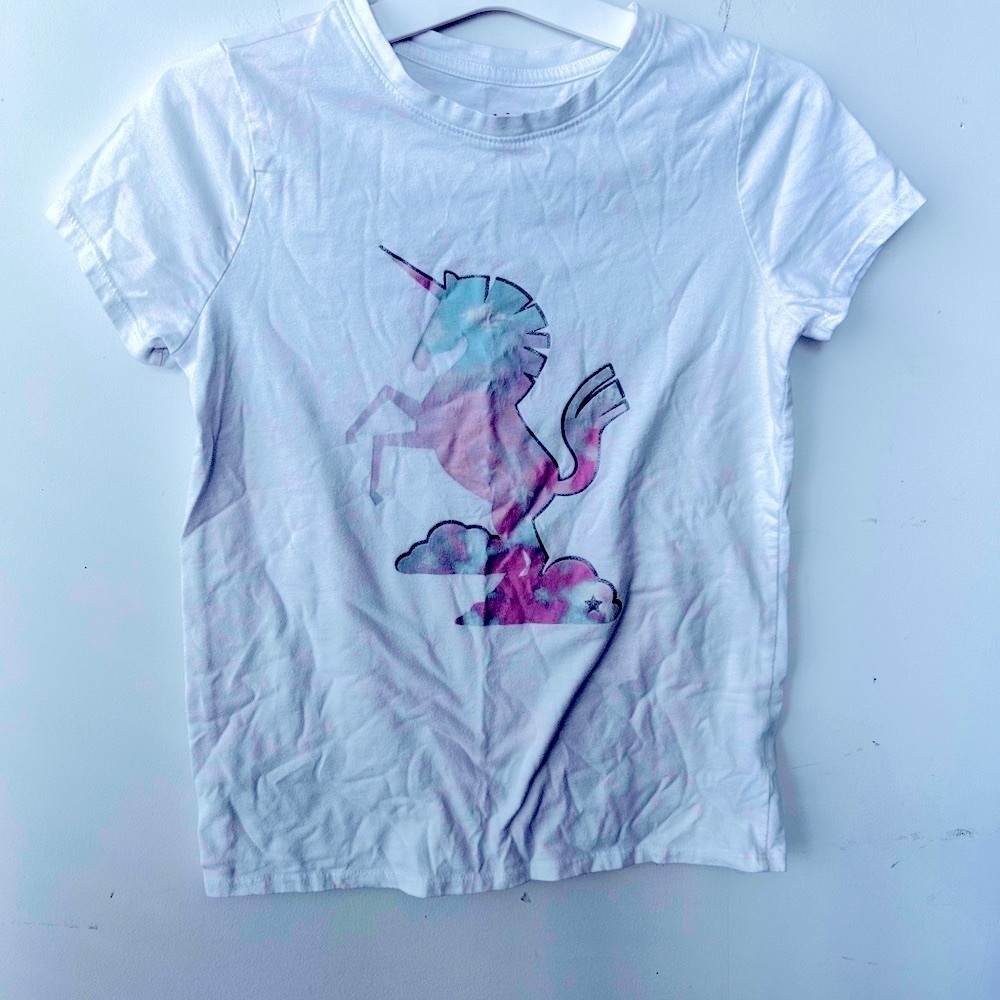 Unicorn Print Kids T-Shirt - White​